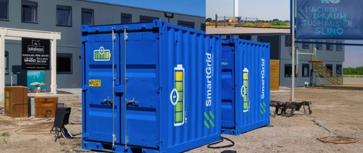 Containerbaserte hybridgeneratorer i blå innkapsling