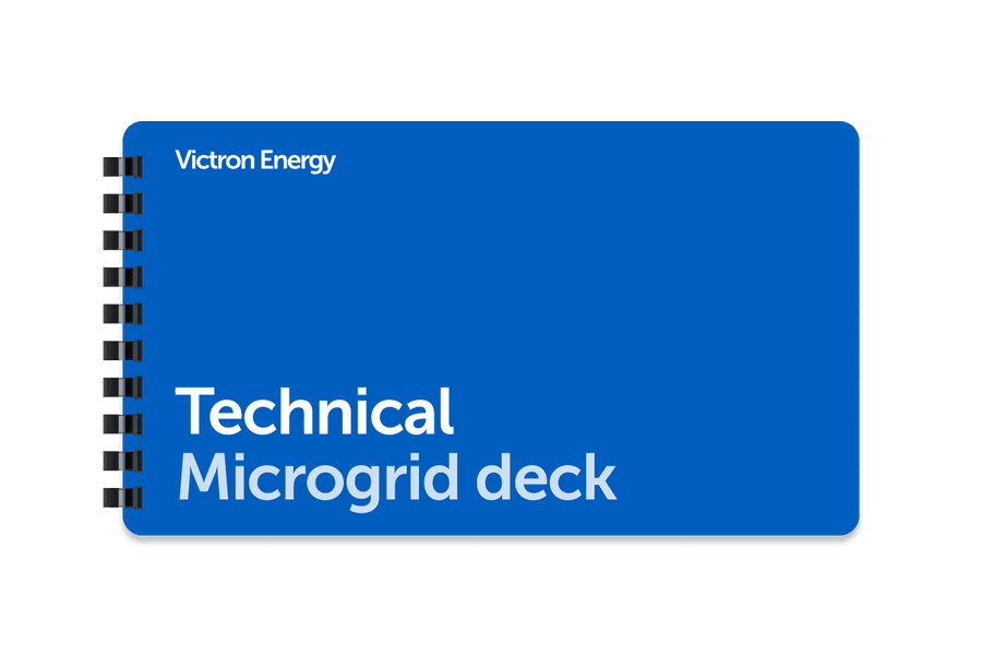 Blå ringperm med tittelen Technical Microgrid deck