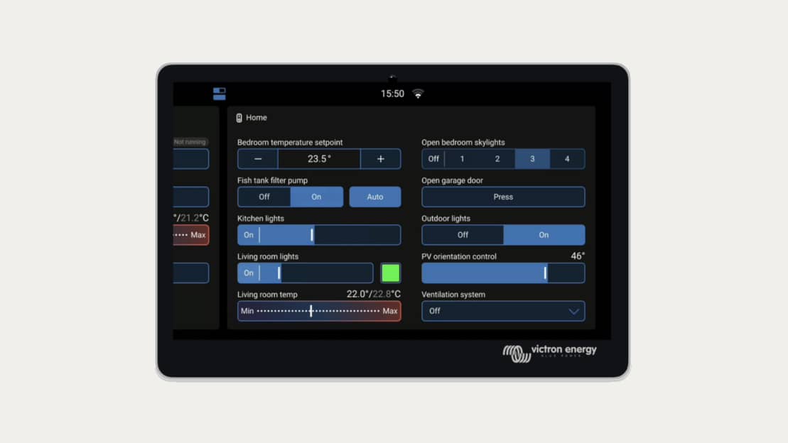Venus OS v3.70 GX bryterpanel