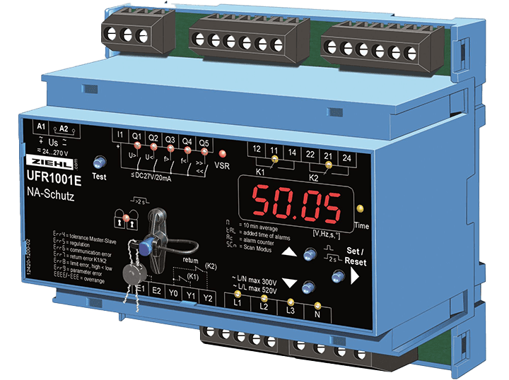 Ziehl spennings- og frekvensrelé UFR1001E