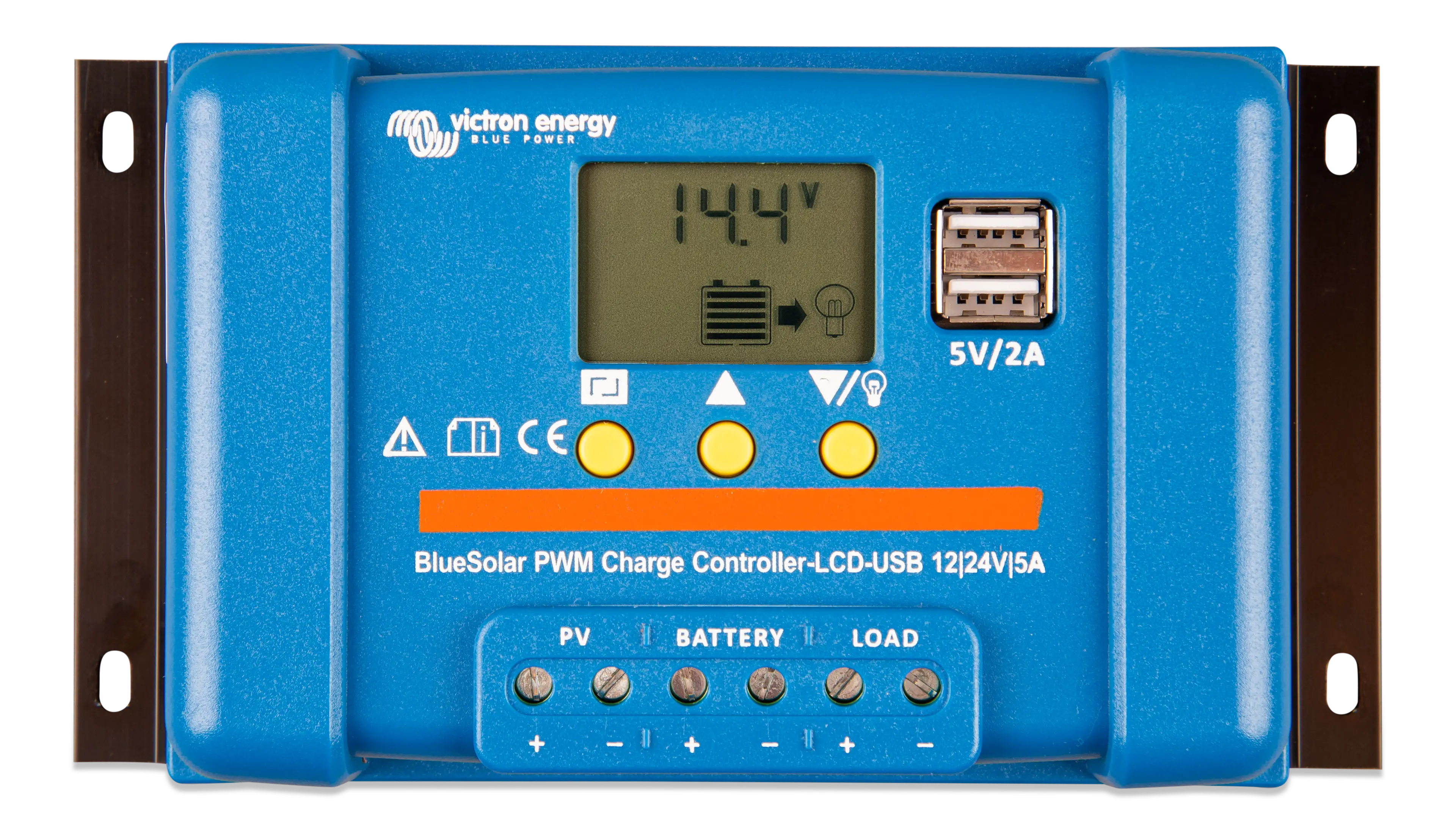 BlueSolar PWM Charge Controller LCD USB 12/24V-5A (top)  thumbnail