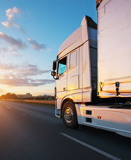 Truck riding on a highway