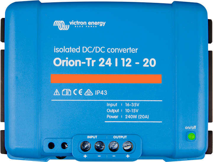 Orion Tr DC DC isolerte omformere Victron Energy Victron 12V til 12V omformer og lader 9A 110W. 2 Soler