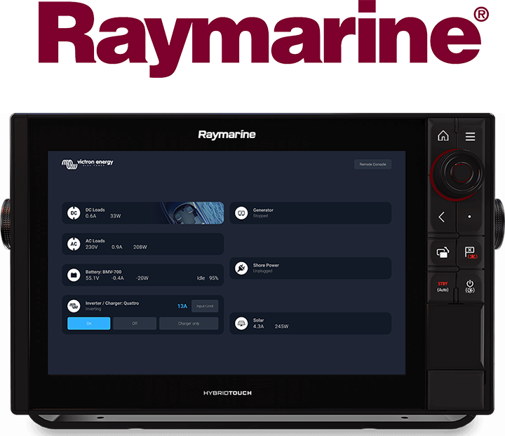 Integrasjon av GX-enheter til en marin multifunksjonell skjerm - Raymarine